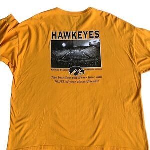 Vintage Iowa Hawkeyes Gold two‎ Sided long sleeve Tailgate T-shirt Men’s 3XL